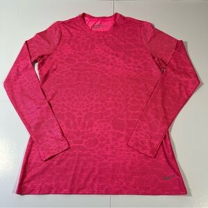 Nike Dri-FIT Pink Striped Long Sleeve‎ Athletic Top Women’s Size L